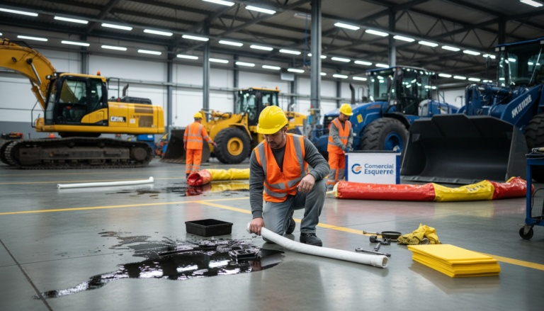 Protocolos de respuesta ante derrames de hidrocarburos en talleres de mantenimiento de maquinaria pesada. 1 Absorbentes para Hidrocarburos